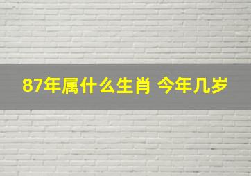 87年属什么生肖 今年几岁